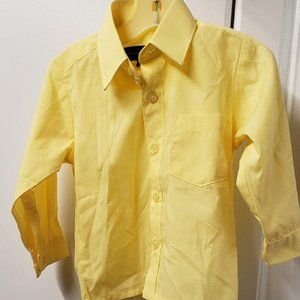 Johnnie Lane Boys Button Up Shirt  Size: 2T  Yellow  Long Sleeve